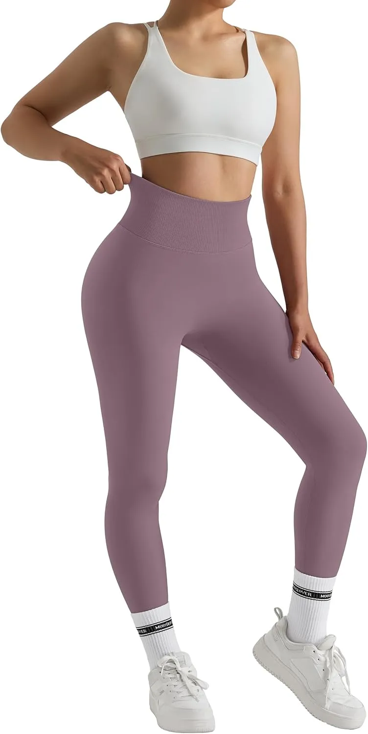 MOOSLOVER Seamless Butt Lifting Workout Leggings for Women High Waist Yoga Pants Compression Contour Tights