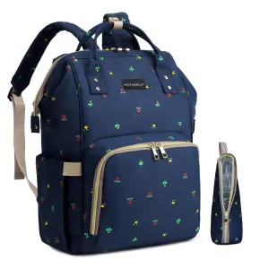 Motherly Diaper Bags for Mothers with 1 Bottle Bag   1 Diaper Changing Mat (Blue Flower)