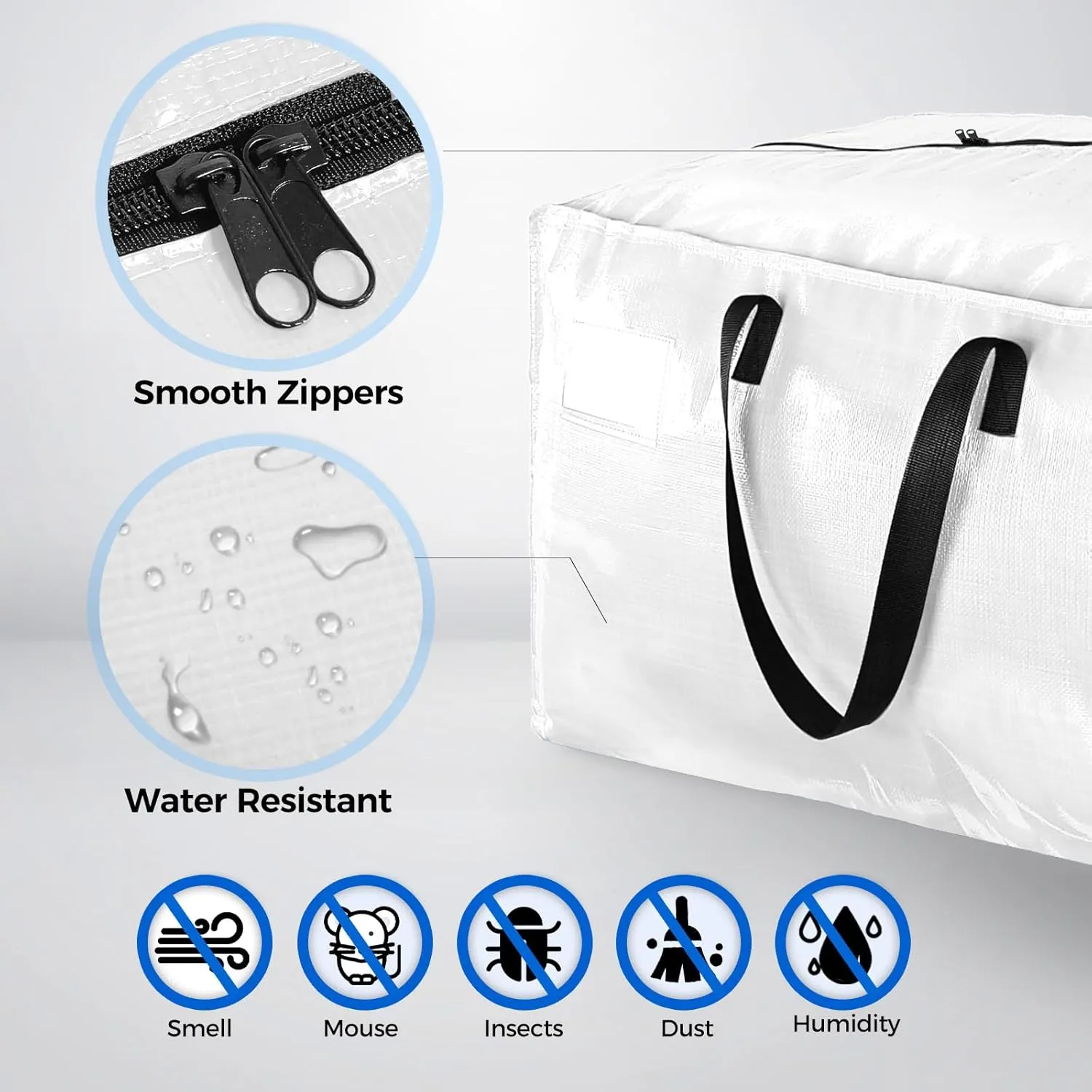 Moving Bags Heavy Duty Extra Large, Clear Moving Bags With Durable Zipper & Strong Handles, Packing Bags for College, Storage Bags for Clothes, Alternative For Moving Boxes (Clear, 8 Pack)
