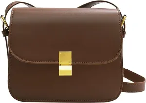 MsMk Square Crossbody Shoulder Bag for Women,Trendy PU Leather Casual Flap Satchel Handbag With 2 Adjustable Strap