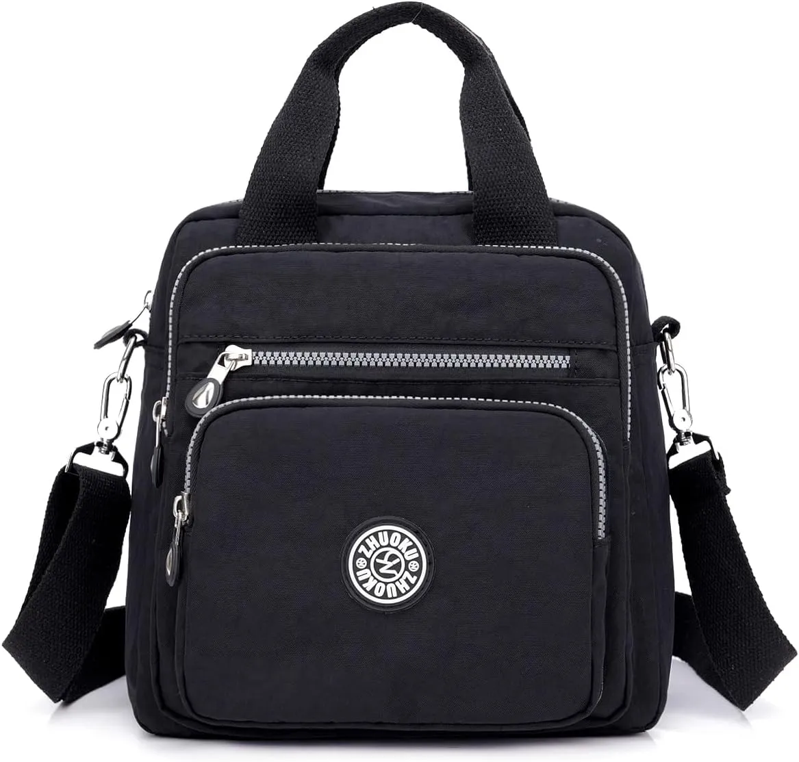 Multi layered shoulder bag for women, crossbody bag for traveling and shopping, holiday gifts (black)