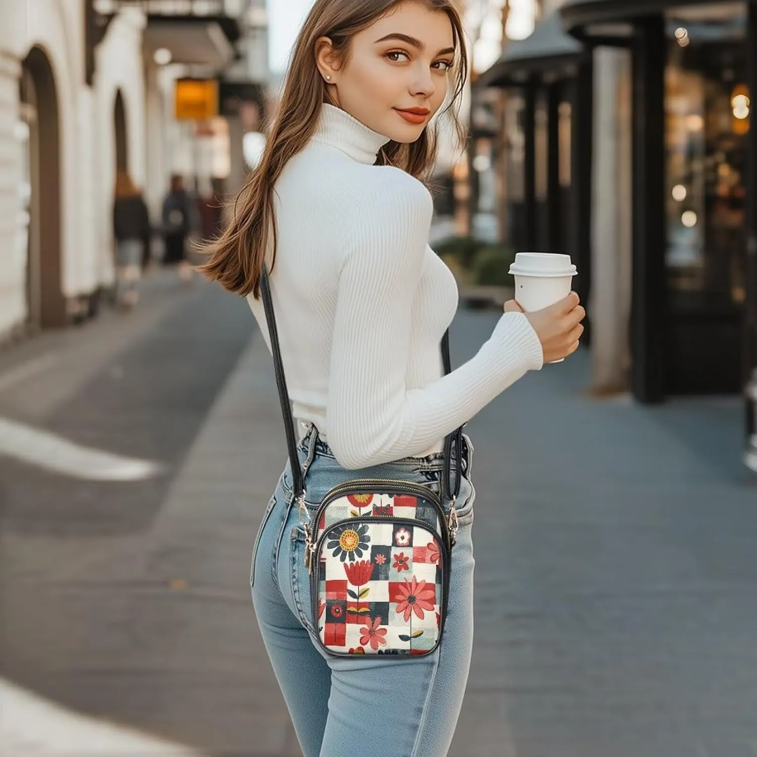 Multi Pocket PU Leather Casual Crossbody Bag for Women