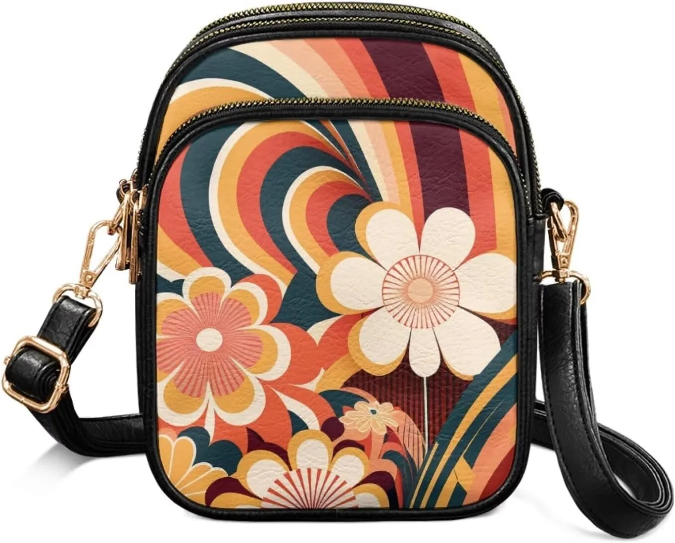 Multi Pocket PU Leather Casual Crossbody Bag for Women