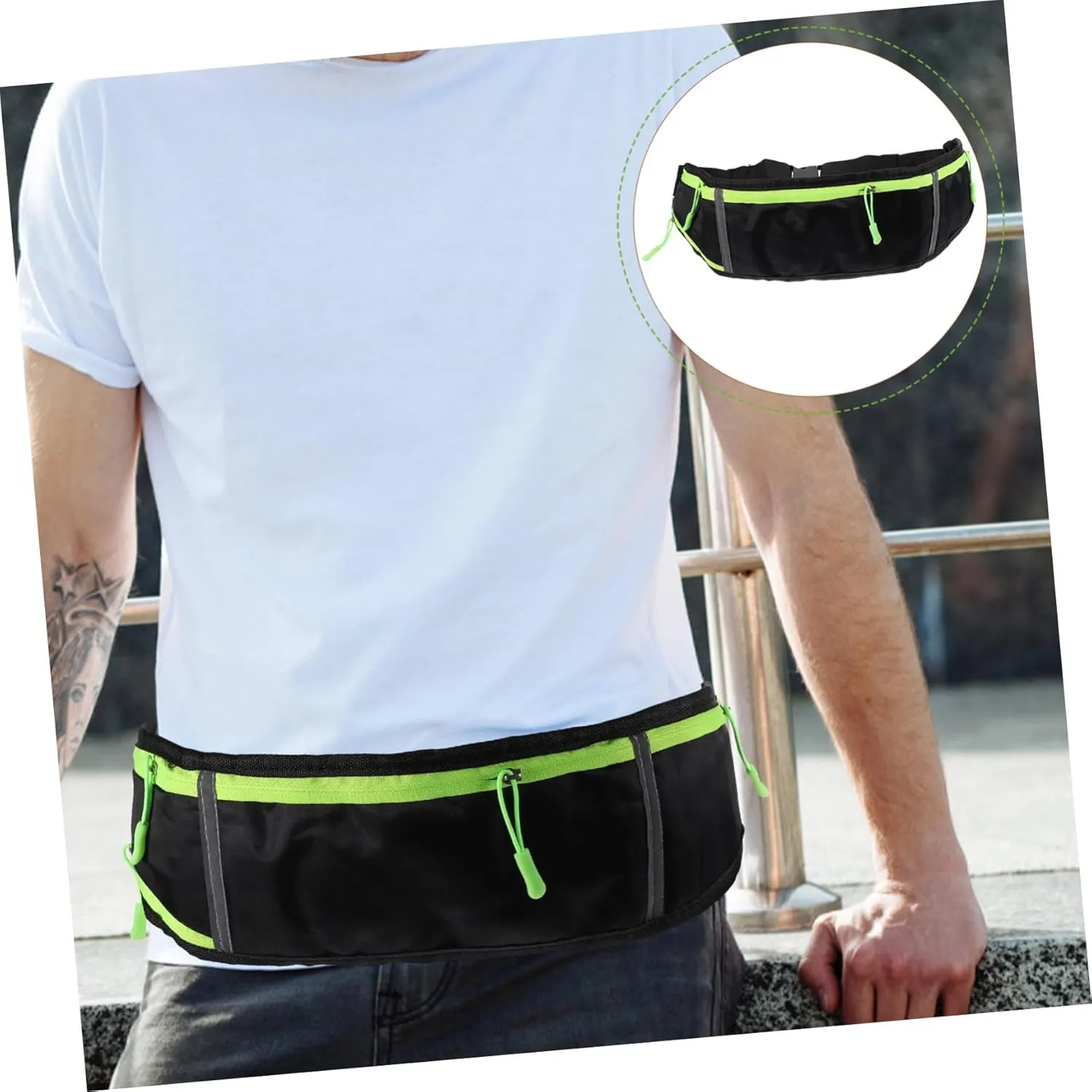 Multi-pocket Waist Bag Waterproof Outdoor Sports Waist Pack for Men for Running Biking and Workout