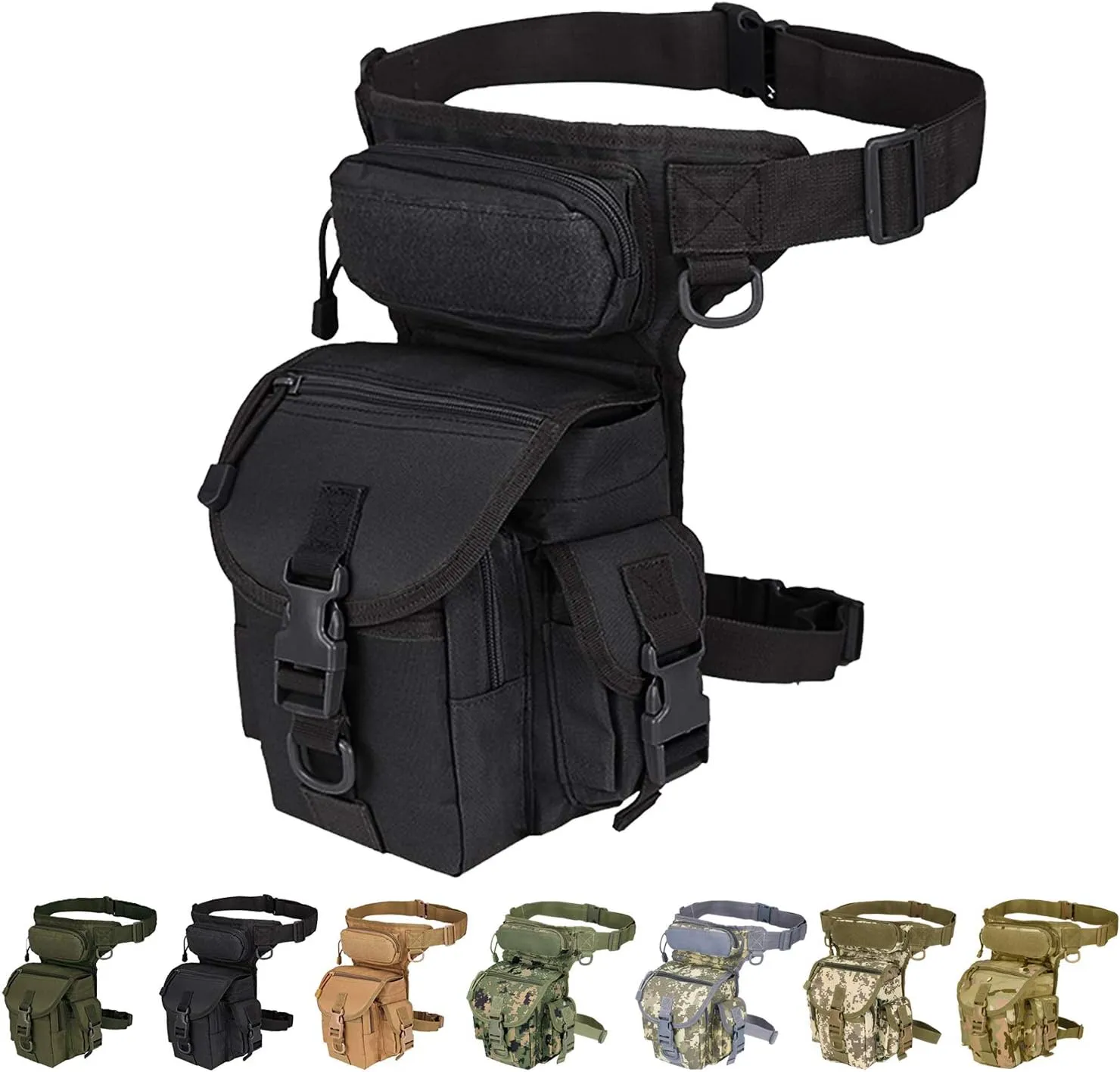 Multi-Purpose Tactical Drop Leg Bag Tool Fanny Thigh Pack Leg Rig Military Motorcycle Camera Versipack Utility Pouch, Black/Coyote Tan/Army Green/Camouflage 7 Colors Available