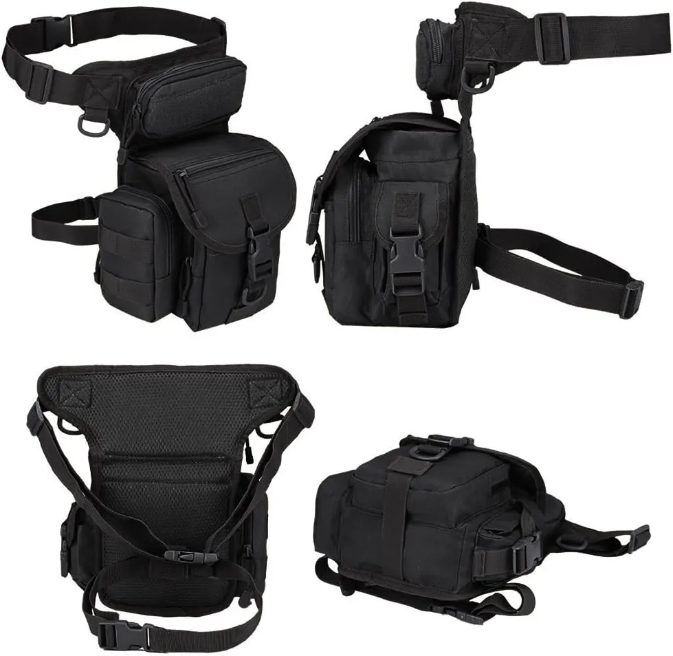 Multi-Purpose Tactical Drop Leg Bag Tool Fanny Thigh Pack Leg Rig Military Motorcycle Camera Versipack Utility Pouch, Black/Coyote Tan/Army Green/Camouflage 7 Colors Available