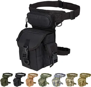 Multi-Purpose Tactical Drop Leg Bag Tool Fanny Thigh Pack Leg Rig Military Motorcycle Camera Versipack Utility Pouch, Black/Coyote Tan/Army Green/Camouflage 7 Colors Available