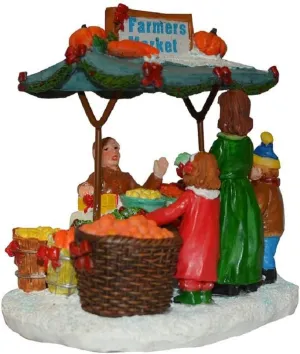 Multicolored Resin Tabletop Farmers Market Decorative Sculpture, Market Stand