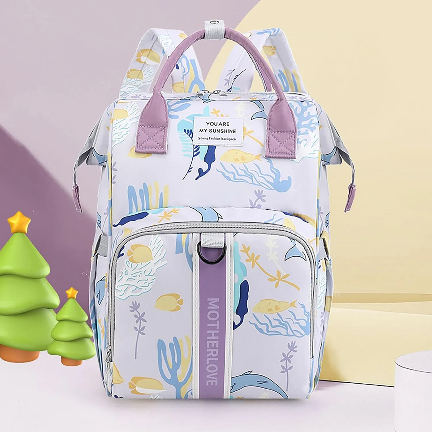 MultiFunction Baby Diaper Bag Backpack Anti Theft Travel Bag with Insulated Pockets Convenient Side Tissue Pocket (Blue Porpoise)
