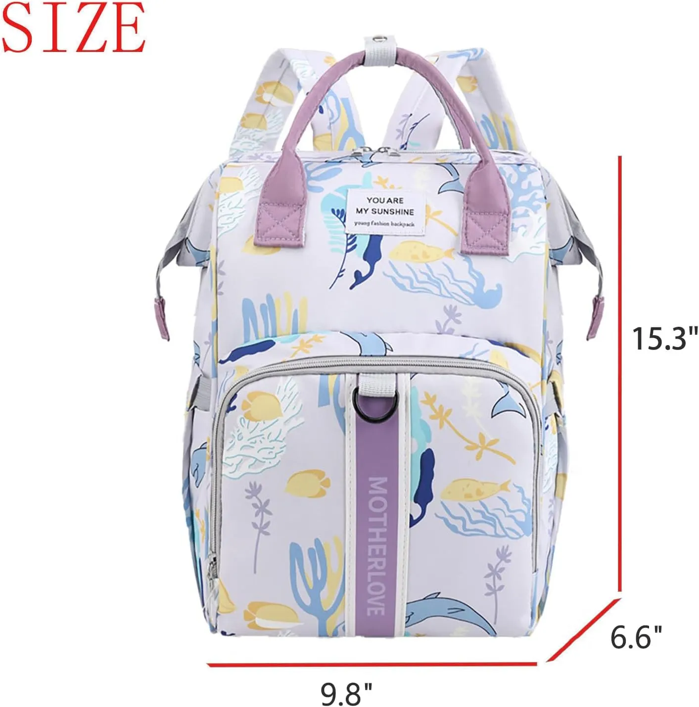 MultiFunction Baby Diaper Bag Backpack Anti Theft Travel Bag with Insulated Pockets Convenient Side Tissue Pocket (Blue Porpoise)
