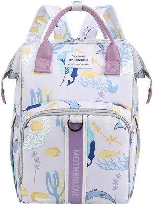 MultiFunction Baby Diaper Bag Backpack Anti Theft Travel Bag with Insulated Pockets Convenient Side Tissue Pocket (Blue Porpoise)