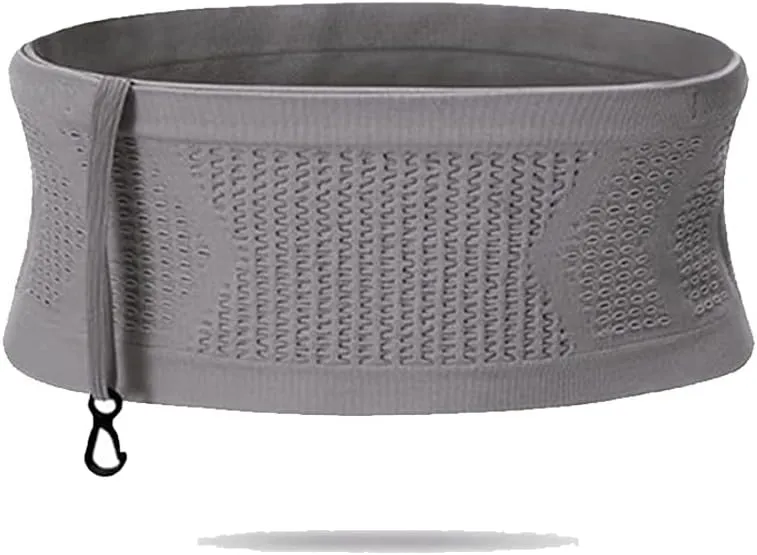 Multifunctional Knit Breathable Concealed Waist Bag, Universal Running Belt, Fitness and Running Fanny Pack for Men Women (Gray, S)