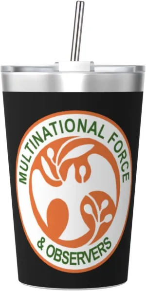 Multinational Force And Observers-Mfo Cadet Army Insulated Stainless Steel Tumbler 12 Oz Thermos Come With Straw Leak-Proof Travel Mug Cup