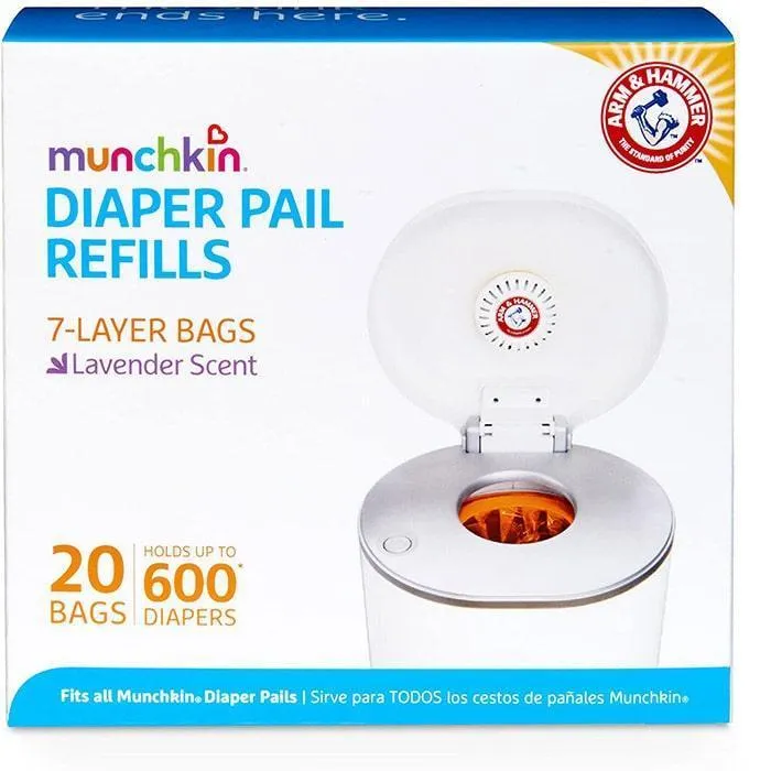 Munchkin Arm & Hammer Diaper Pail Bag Refills - 20 Bags
