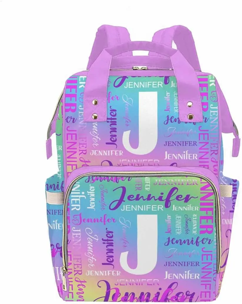 MyPupSocks Customized Diaper Bag Backpack, Personalized Diaper Bag with Name Mummy Nappy Baby Bag Shoulders Casual Daypack Daycare Travel Bag for Boys Girls