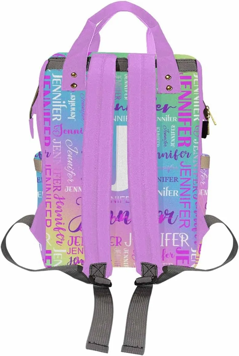 MyPupSocks Customized Diaper Bag Backpack, Personalized Diaper Bag with Name Mummy Nappy Baby Bag Shoulders Casual Daypack Daycare Travel Bag for Boys Girls