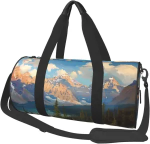 National Park Printed Sports Gym Bag for Men Women Foldable Duffel Bag Carry On Weekender Bag for Travel Sports