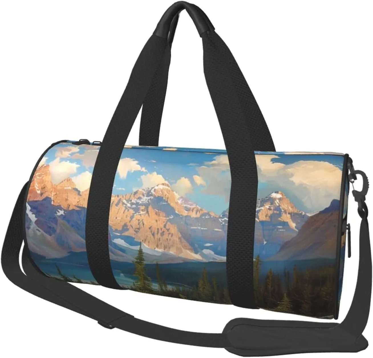 National Park Printed Sports Gym Bag for Men Women Foldable Duffel Bag Carry On Weekender Bag for Travel Sports