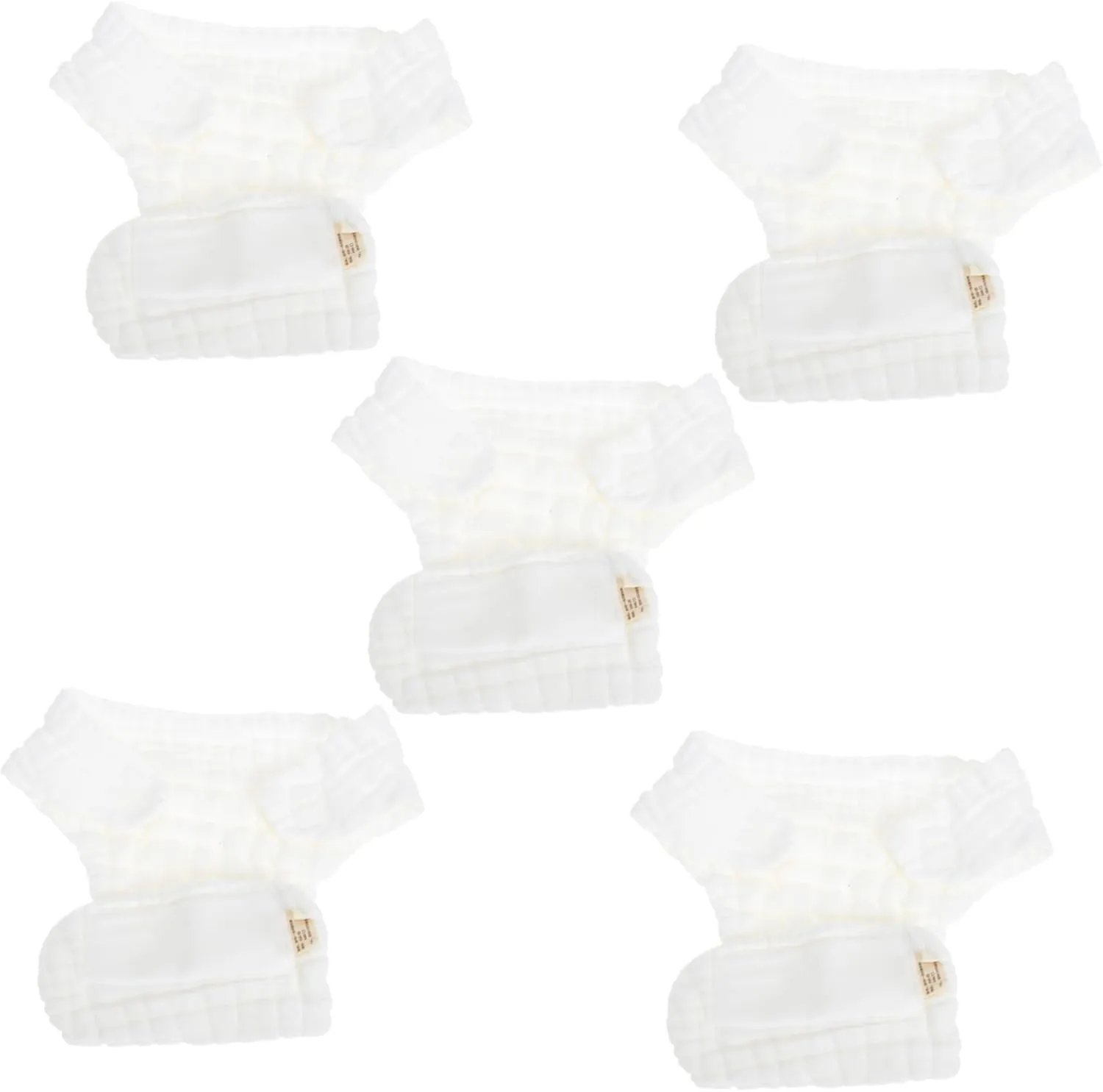 Newborn Diaper Pants Washable Reusable Leak-Proof Barrier White 5pcs Set