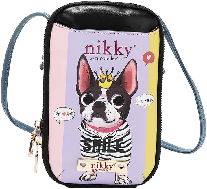 Nicole Lee NIKKY Vegan Leather Phone/Wallet Crossbody Bag, 52-inch Strap (BEST BUDDIES)