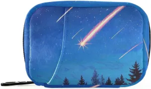 Night Meteor Travel Bag with Detachable Compartments Attachable Pill Organizer Monthly for Purse