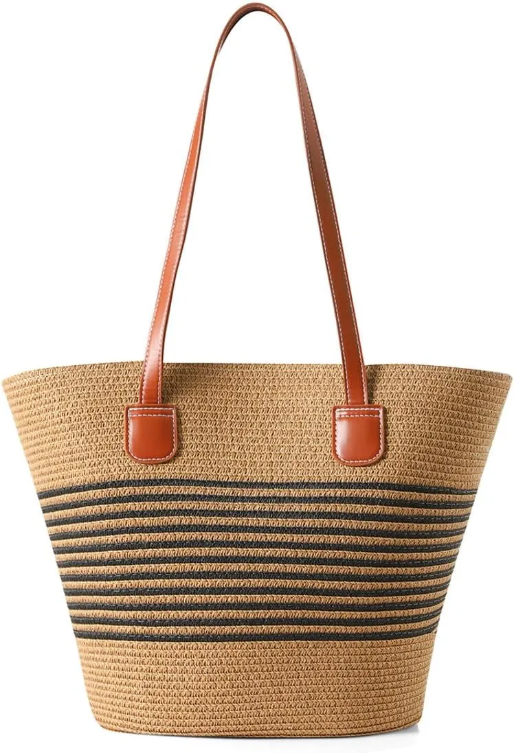 Nollia Straw Bags For Women | Travel Straw Totes Bag, Summer Woven Handmade, Shoulder Bag Handbag