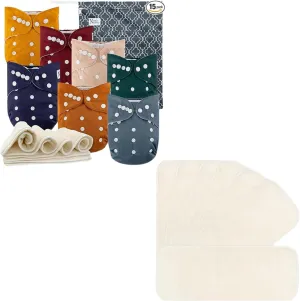 Nora's Nursery Cloth Diapers   7 Pack Inserts with Snap