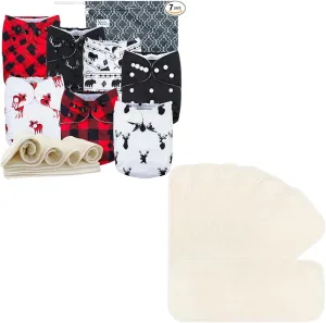 Nora's Nursery Cloth Diapers   7 Pack Inserts with Snap