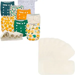 Nora's Nursery Cloth Diapers   7 Pack Inserts with Snap