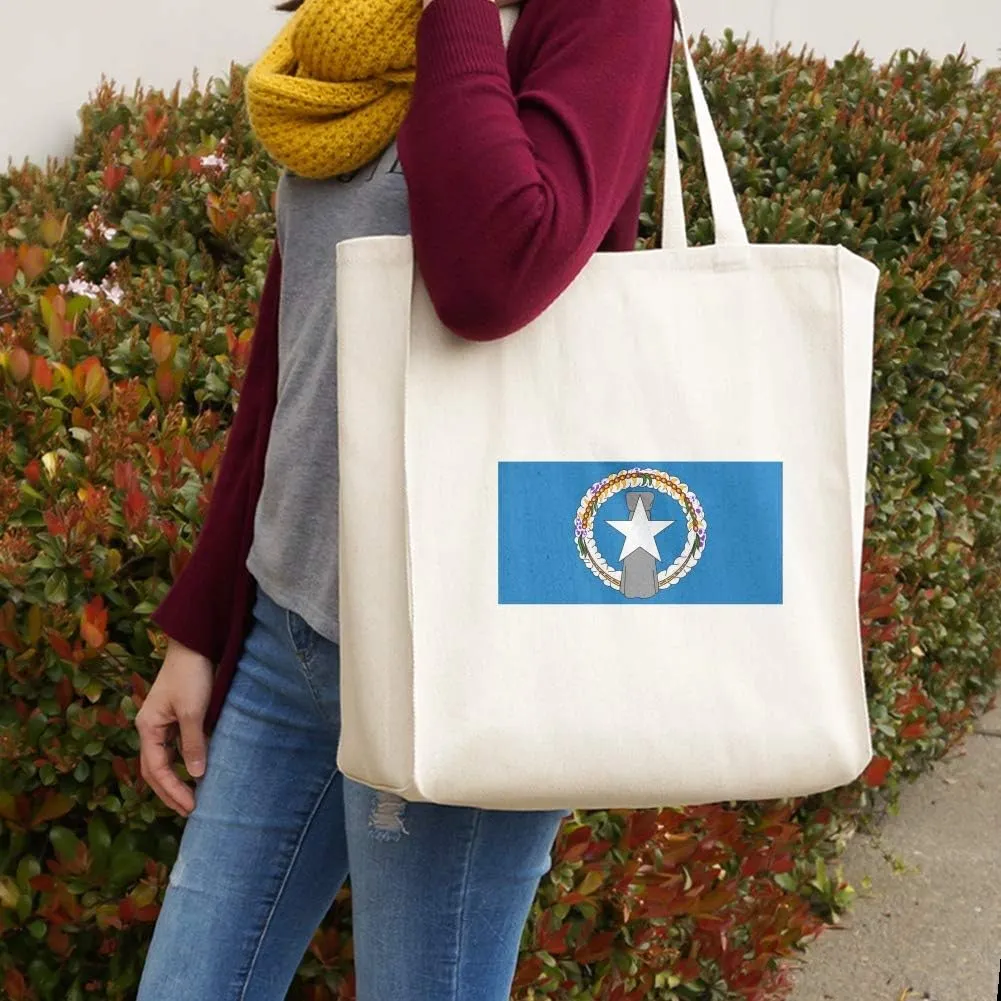 Northern Mariana Islands US Territory Flag Grocery Travel Reusable Tote Bag