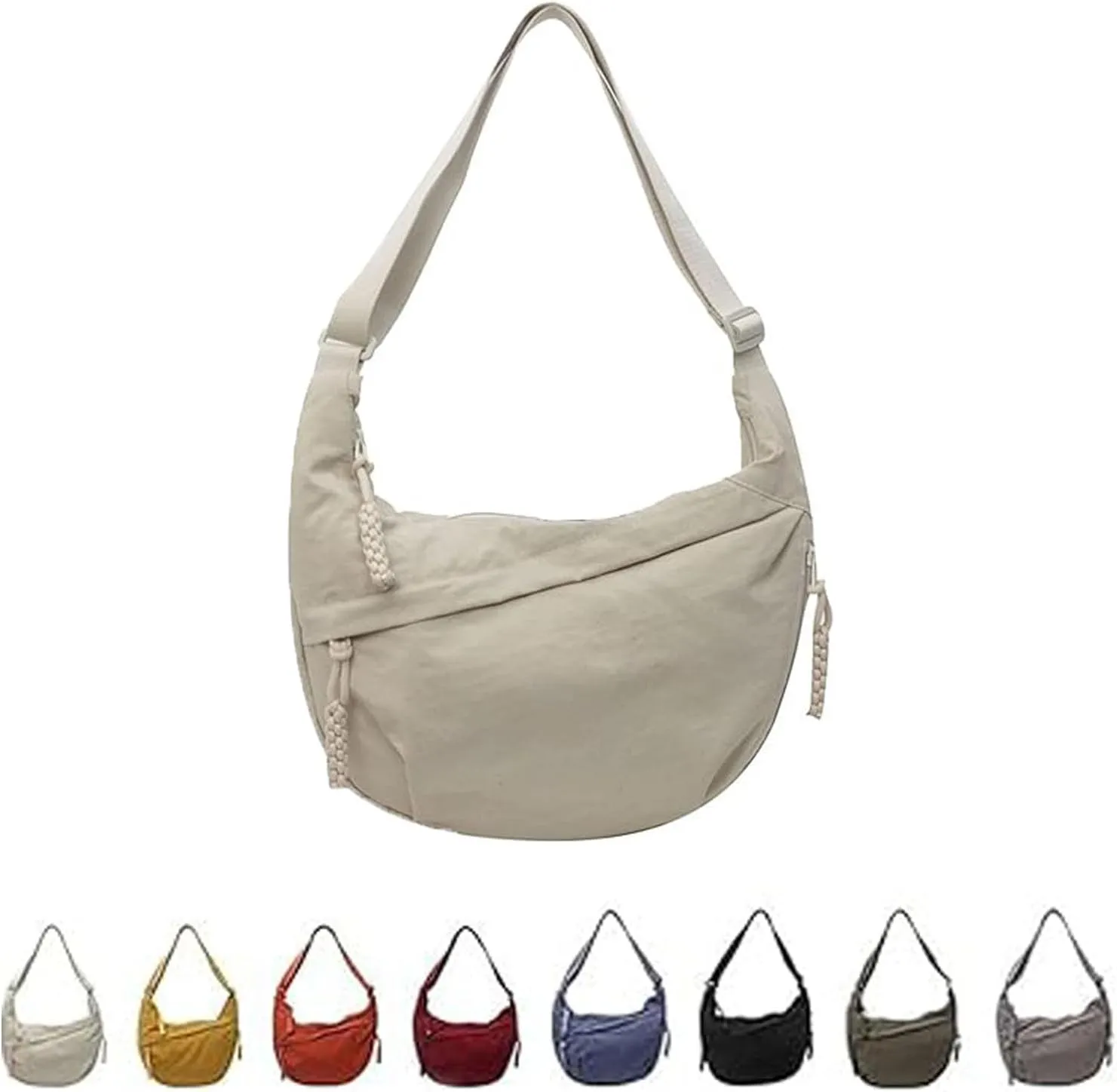 Nylon Crossbody Bags for Women,Designaten Crescent Crossbody Bag
