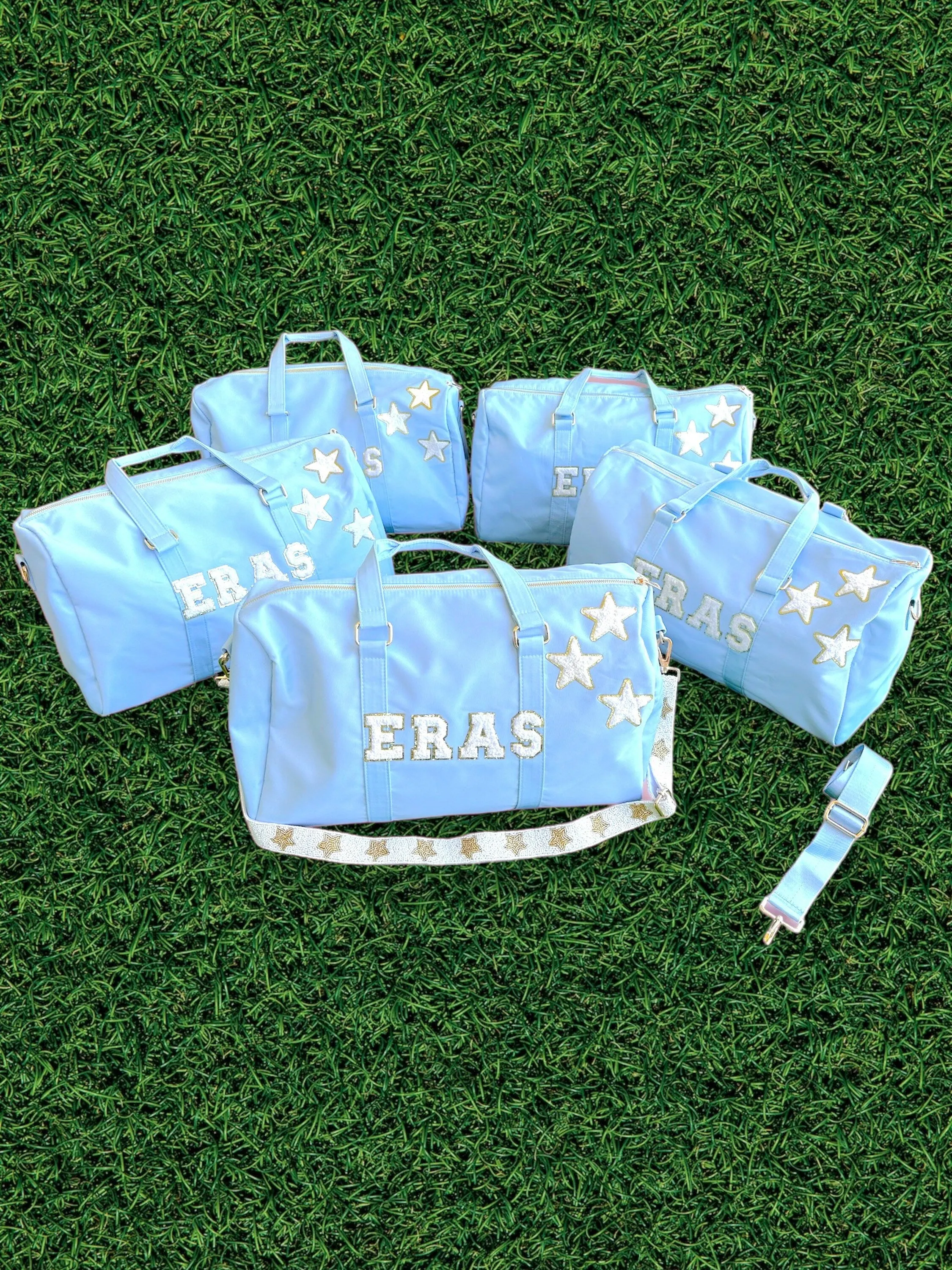 Nylon Eras Dufflebag - Customization Nylon Tote Bag Customizable Glitter Varsity Patches Travel Bag,