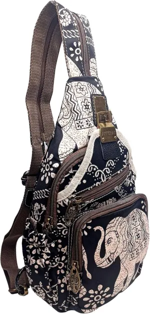 Nylon Sling Bag Purse Waterproof Lightweight Crossbody Backpack for Women