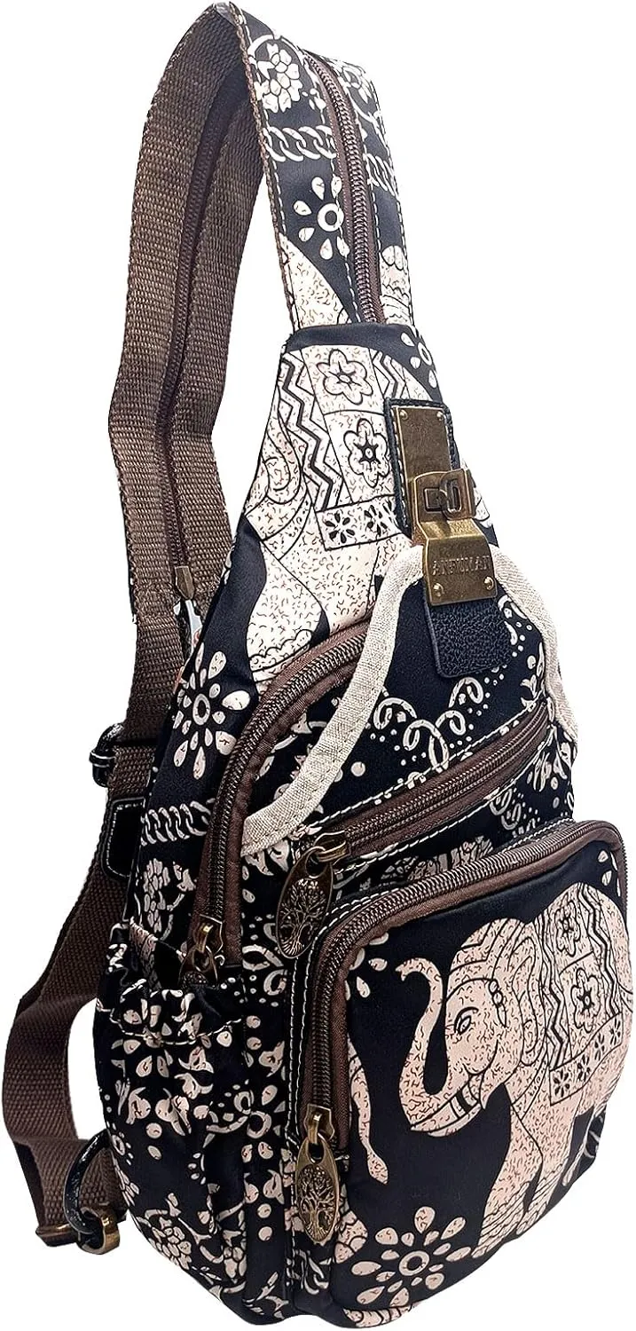 Nylon Sling Bag Purse Waterproof Lightweight Crossbody Backpack for Women