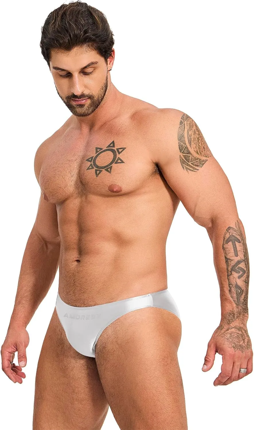 Oceanus series men's solid color ultra-low waist sexy sports comfortable briefs（521）