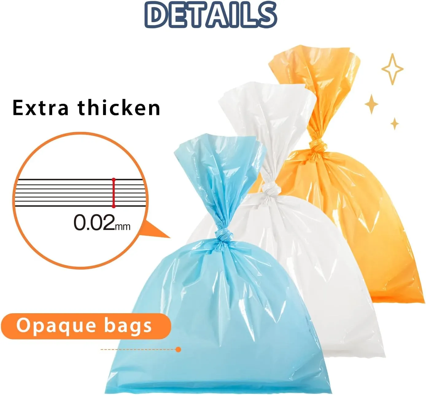 Odor Sealing Waste Disposal Bags M/150 Count Cat Litter Bags Unscented Cat poop bags Large Capacity Diaper Disposal or Pet Waste Bags