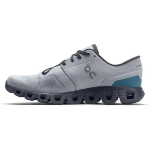 On Men's Cloud X 3 Sneakers, Glacier/Iron, 11.5 Medium US