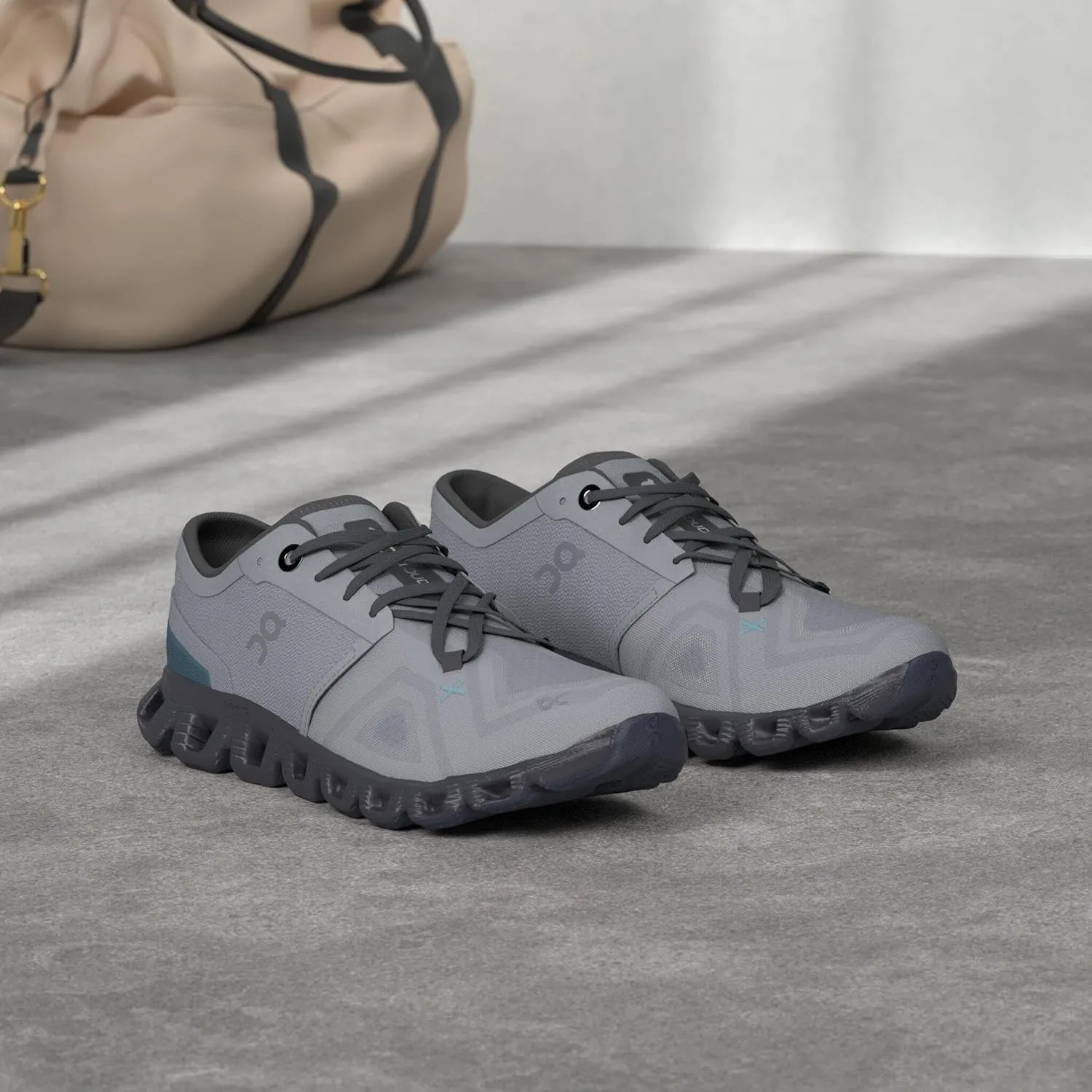 On Men's Cloud X 3 Sneakers, Glacier/Iron, 11.5 Medium US