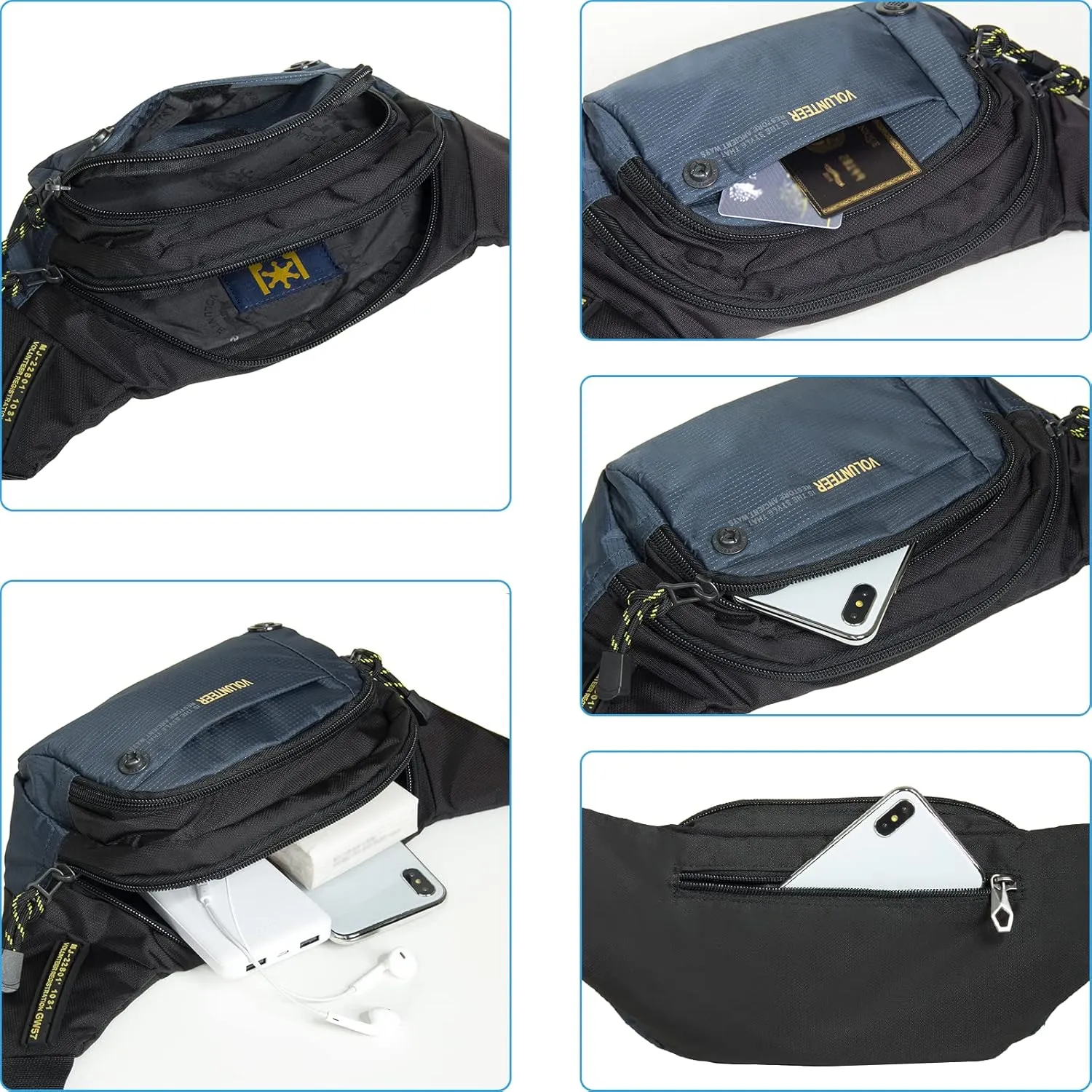 Outdoor Fanny Pack, Sport Lightweight Waist Pack Bag, Men Women Bum Bag, Running Hiking Traveling Cycling Jogging(Y9B Blue)