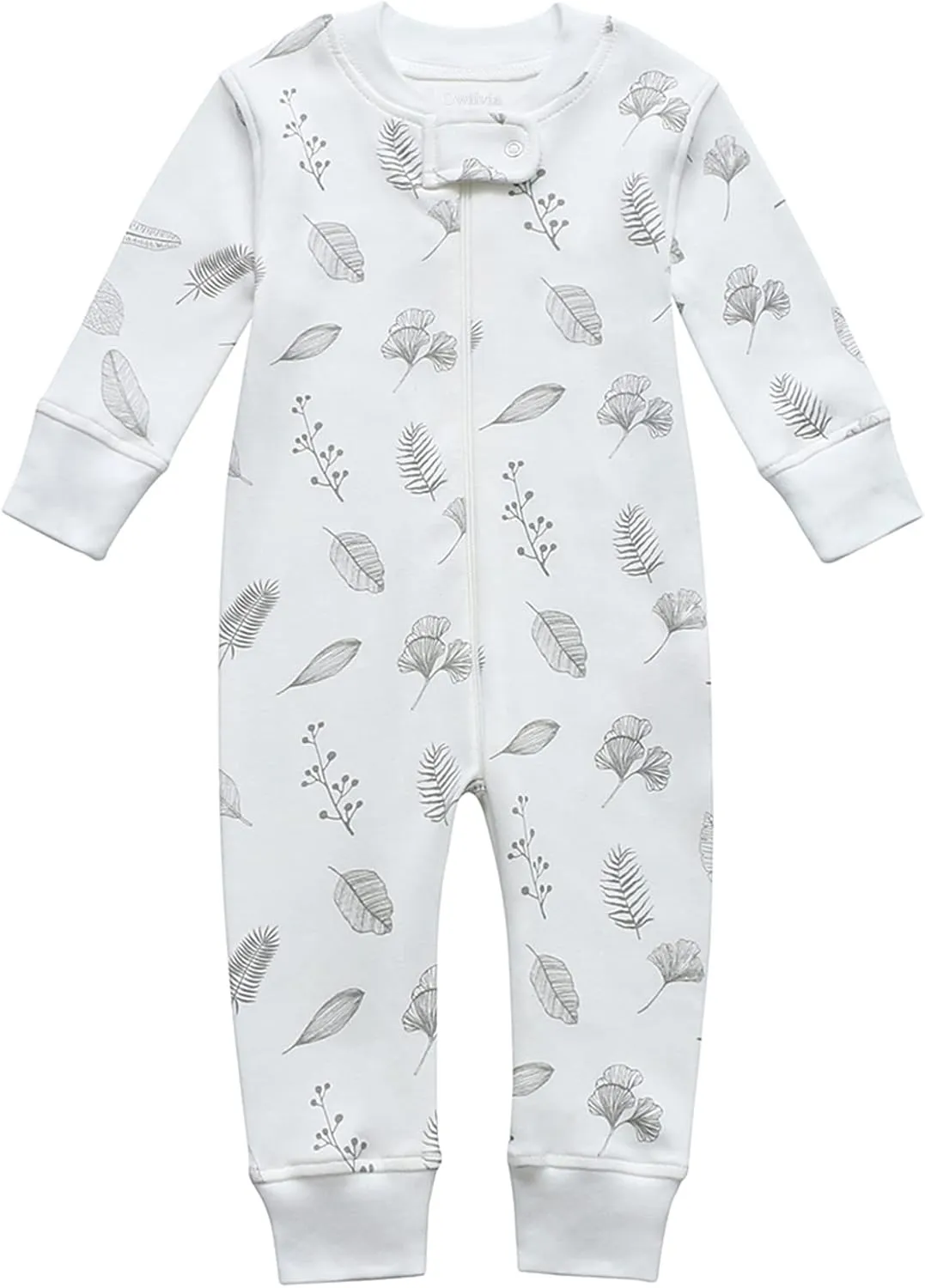 Owlivia Organic Cotton Baby Boy Girl Zip up Sleep 'N Play Pjs, Footless, Long Sleeve
