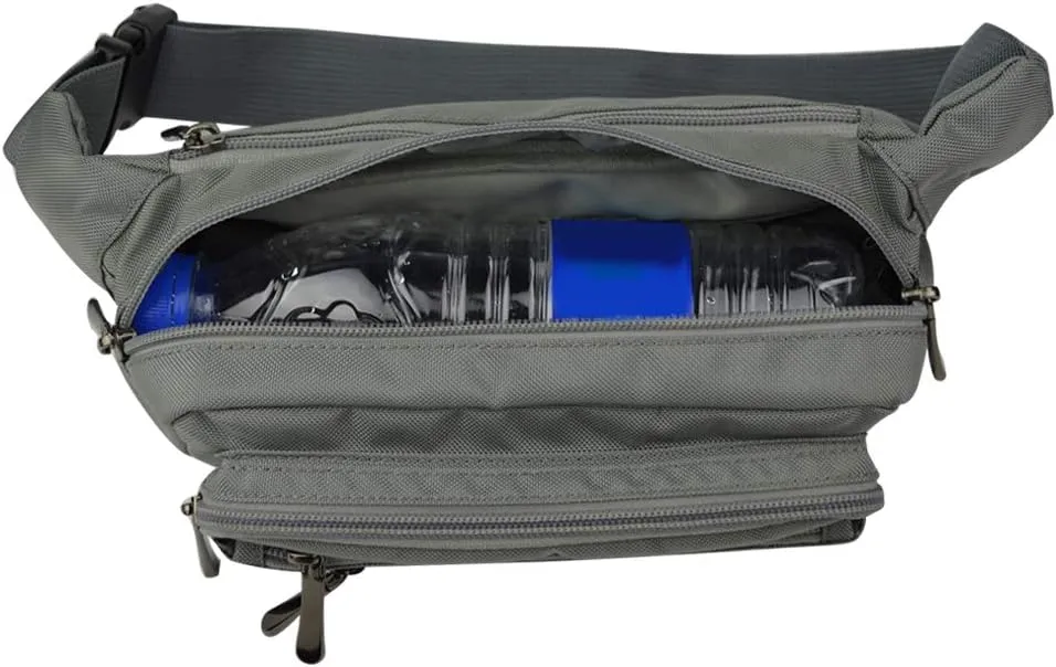Oxpecker Waist Pack Bag with Rain Cover, Waterproof Fanny Pack for Men&Women, Workout Traveling Casual Running Hiking Cycling, Hip Bum Bag with Adjustable Strap for Outdoors (gray)
