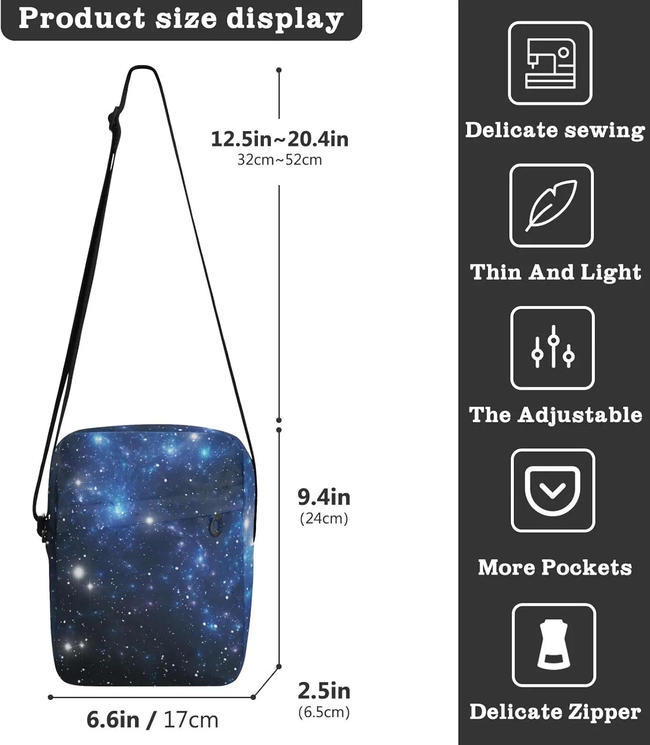 Oyihfvs Messenger Bag, Men's Crossbody Bag, Women's Crossbody Bag with Adjustable Strap