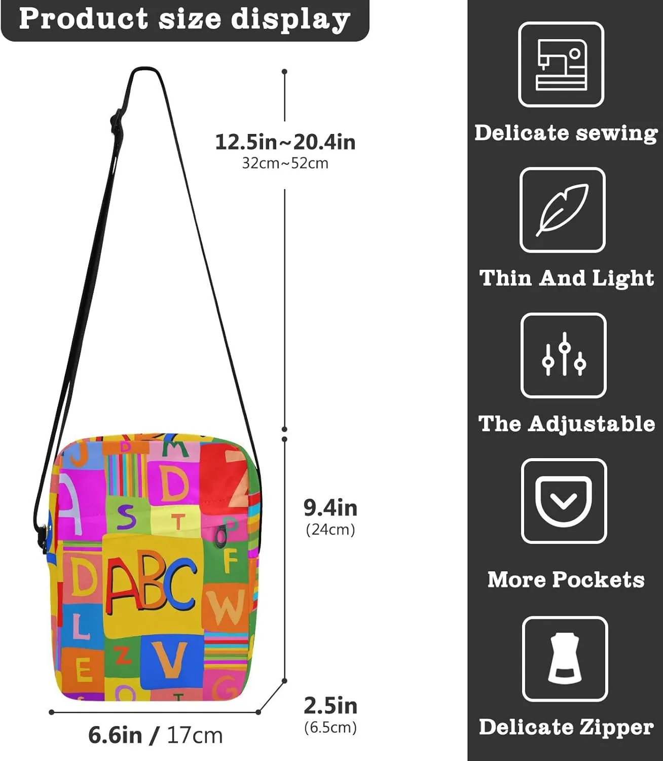 Oyihfvs Messenger Bag, Men's Crossbody Bag, Women's Crossbody Bag with Adjustable Strap