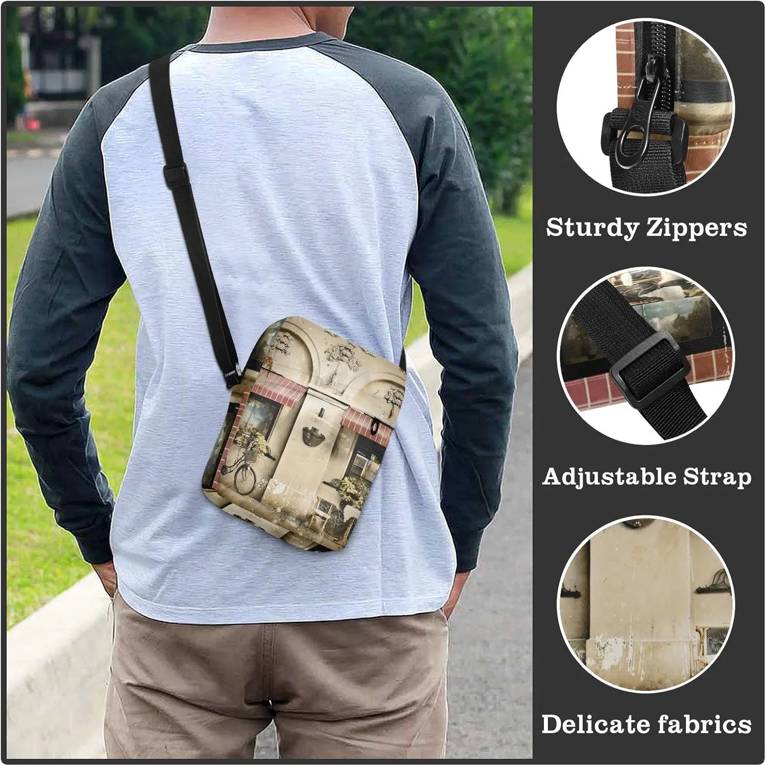 Oyihfvs Messenger Bag, Men's Crossbody Bag, Women's Crossbody Bag with Adjustable Strap