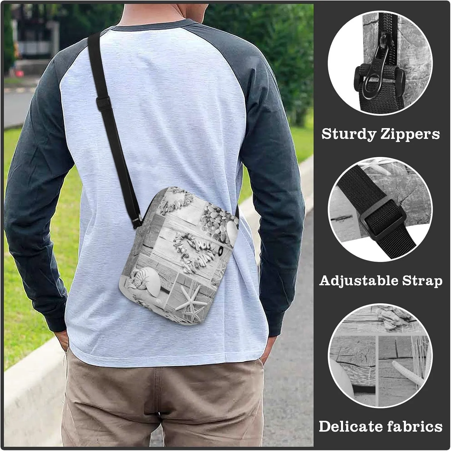 Oyihfvs Messenger Bag, Men's Crossbody Bag, Women's Crossbody Bag with Adjustable Strap