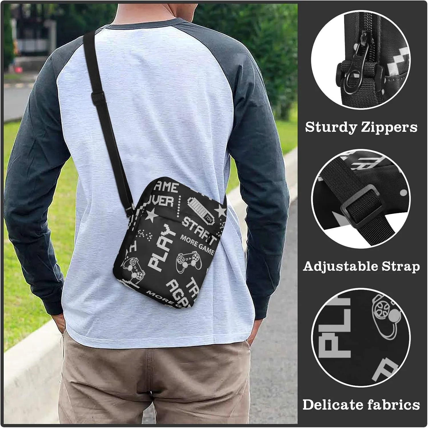 Oyihfvs Messenger Bag, Men's Crossbody Bag, Women's Crossbody Bag with Adjustable Strap