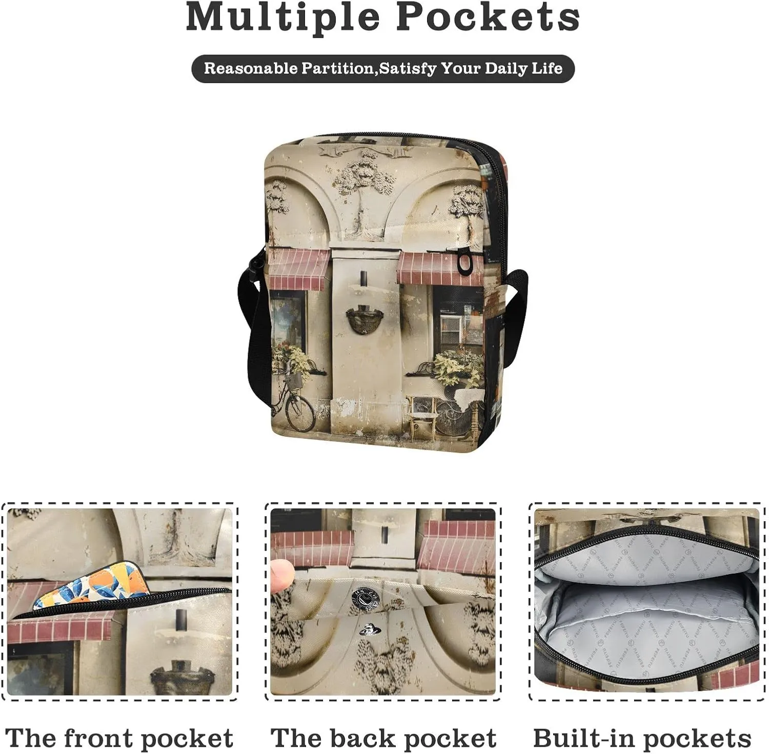 Oyihfvs Messenger Bag, Men's Crossbody Bag, Women's Crossbody Bag with Adjustable Strap