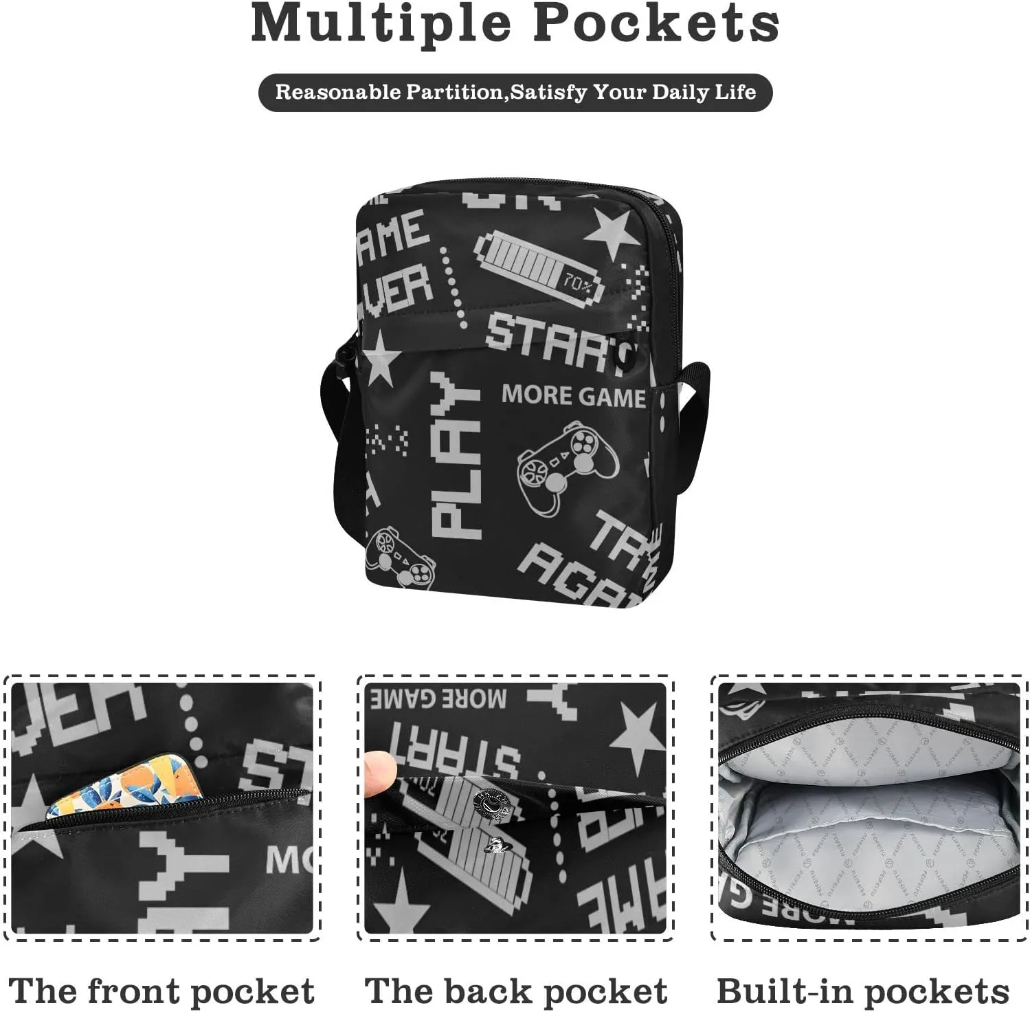 Oyihfvs Messenger Bag, Men's Crossbody Bag, Women's Crossbody Bag with Adjustable Strap