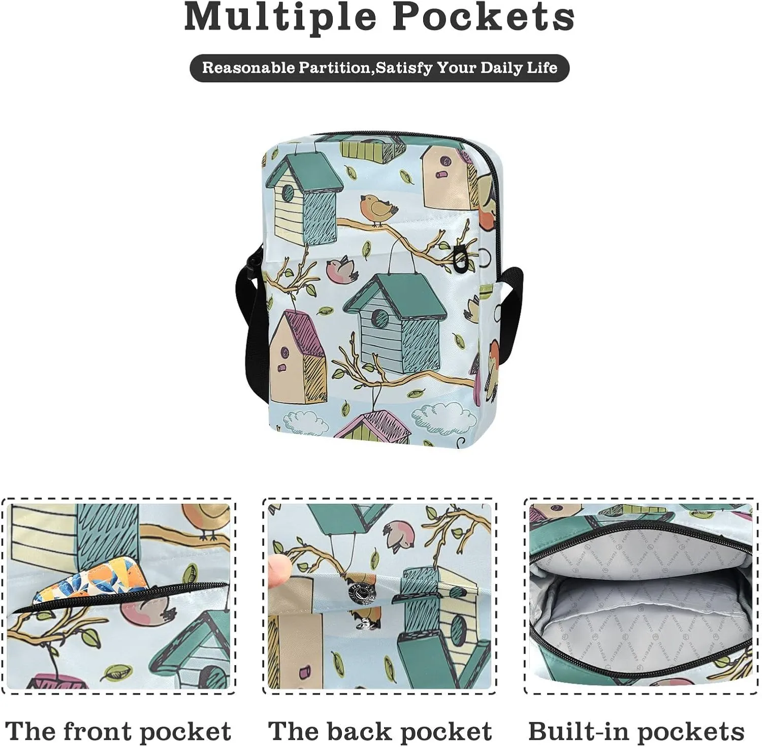 Oyihfvs Messenger Bag, Men's Crossbody Bag, Women's Crossbody Bag with Adjustable Strap
