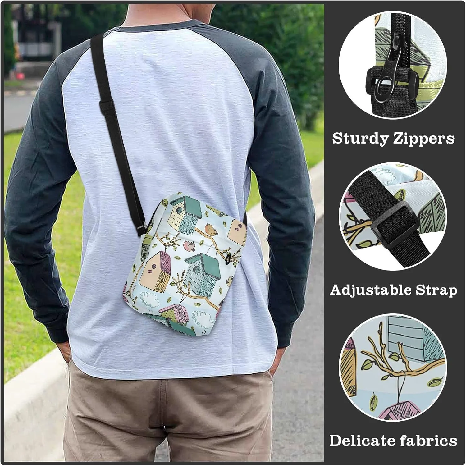 Oyihfvs Messenger Bag, Men's Crossbody Bag, Women's Crossbody Bag with Adjustable Strap